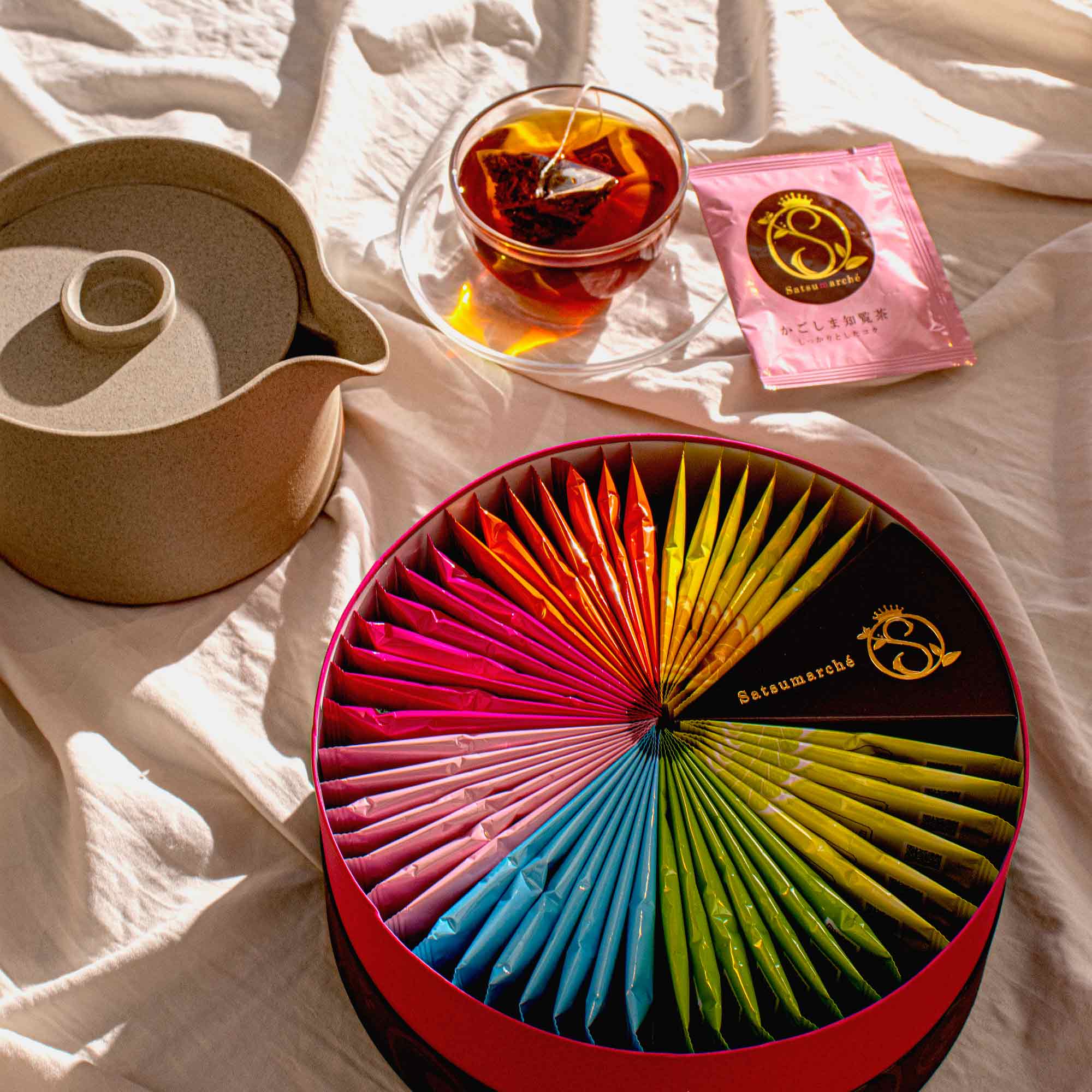 Kagoshima Seicha Gift Box: Satsumarche Tea Bags (49 Pieces, 7 Flavors) - Image 2